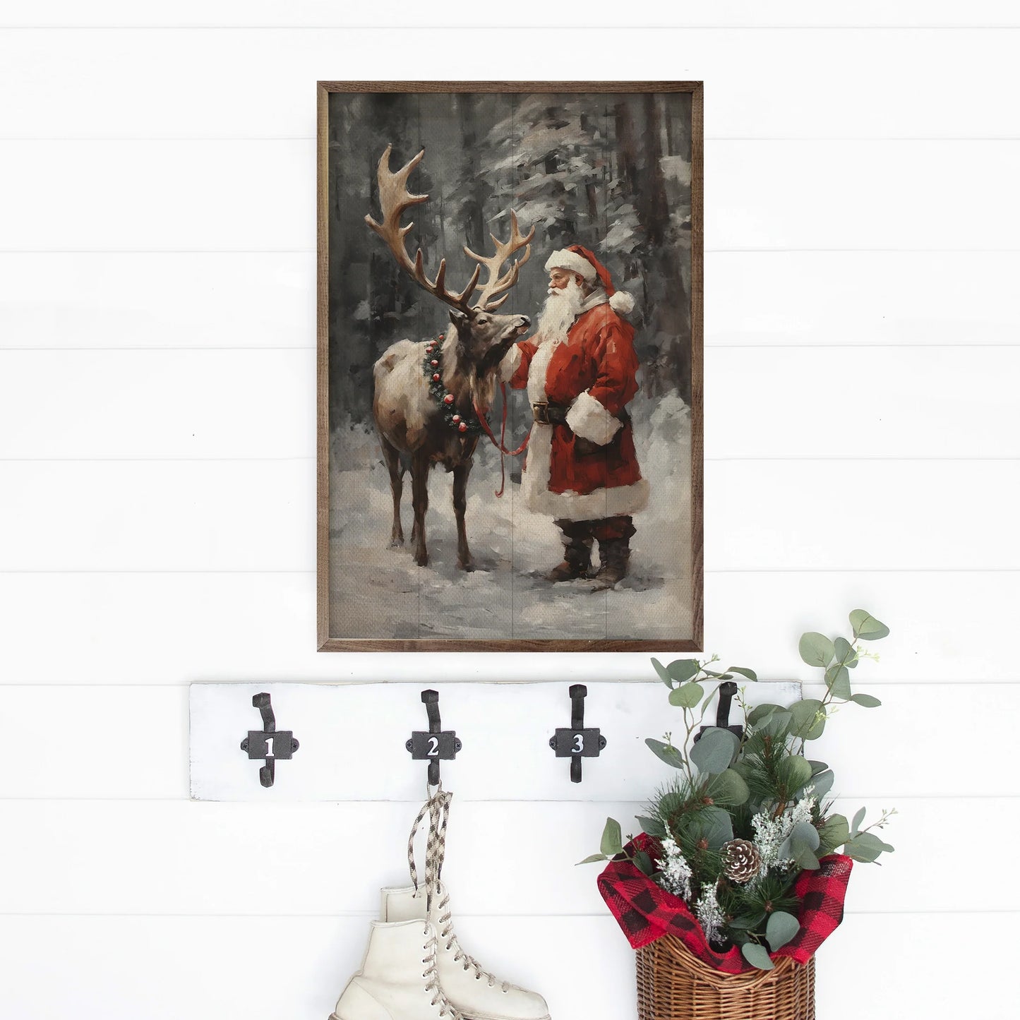 Santa Reindeer Framed Art (Online Exclusive)