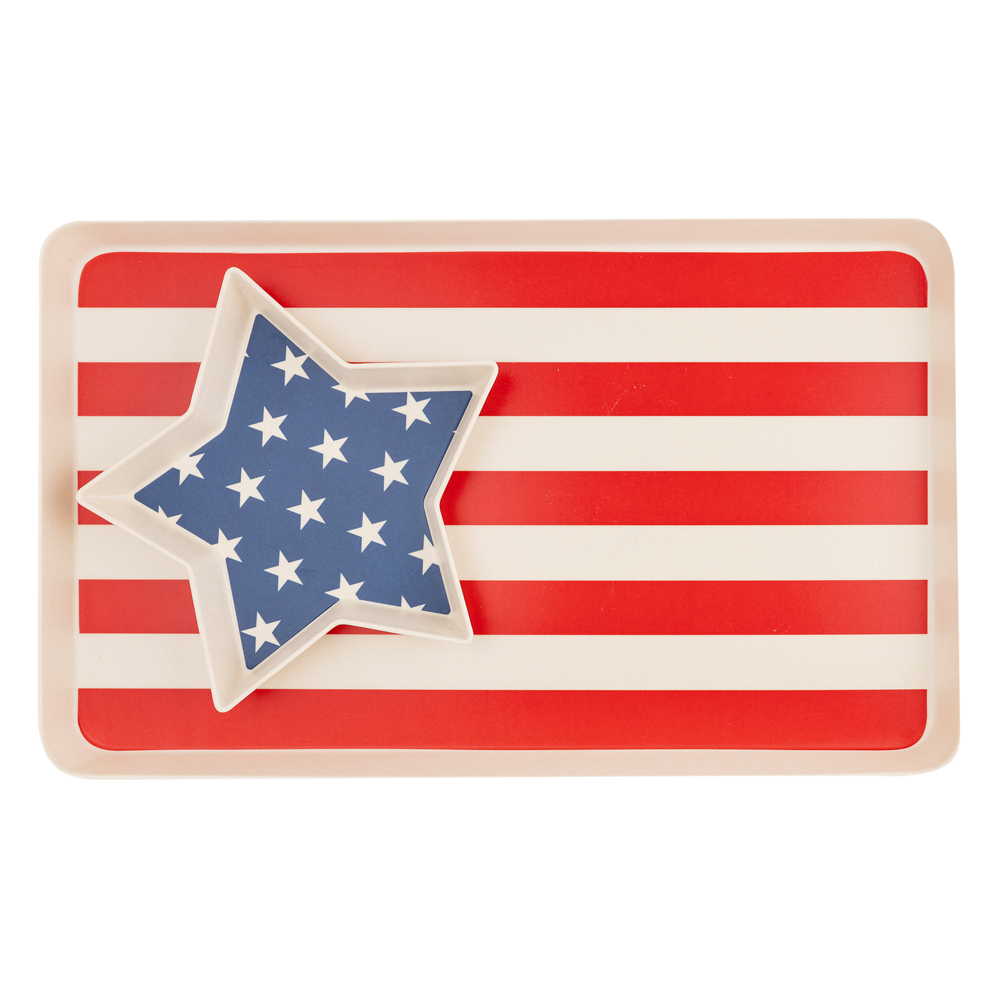 Flag Bamboo Serving Tray Set