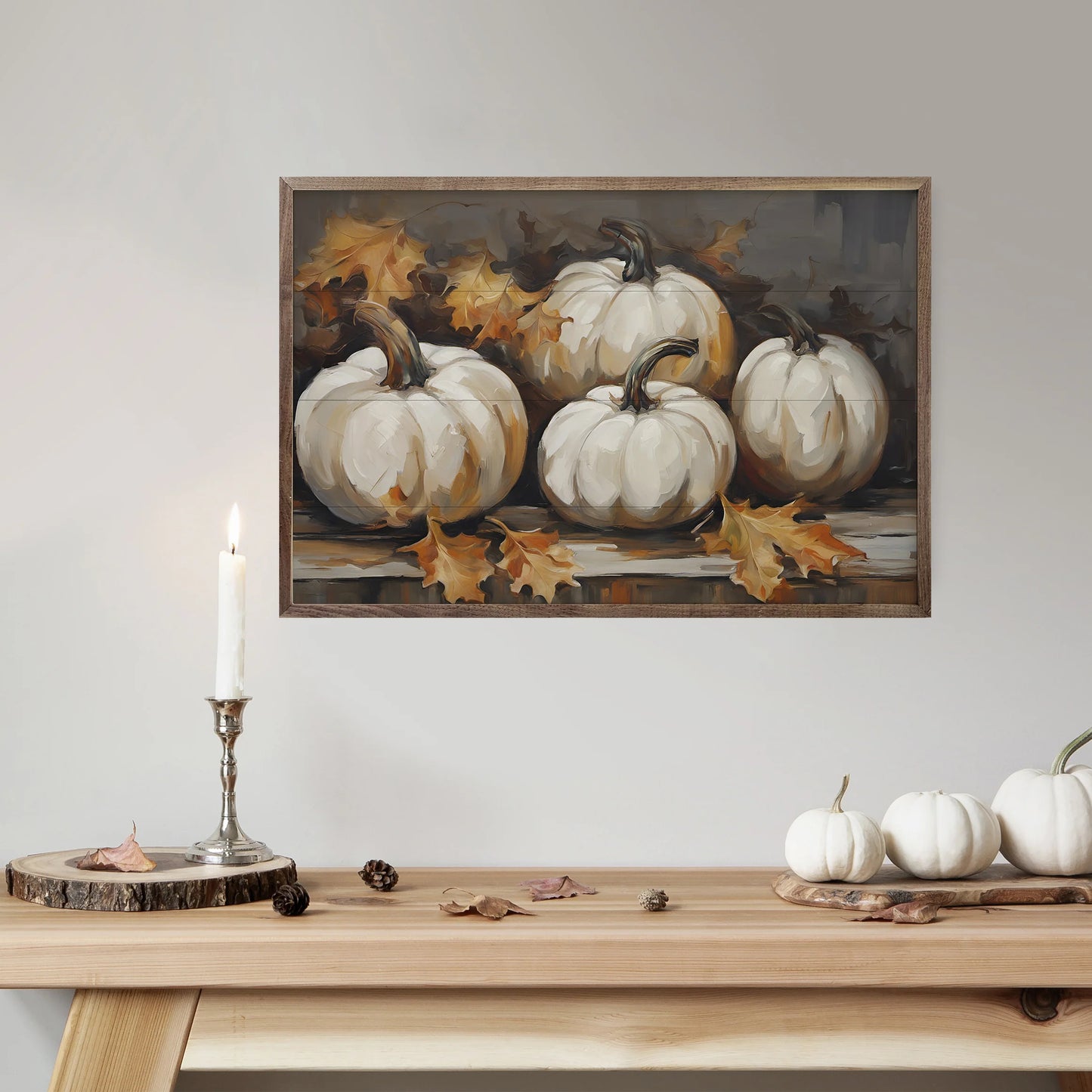 White Pumpkins Framed Art Print