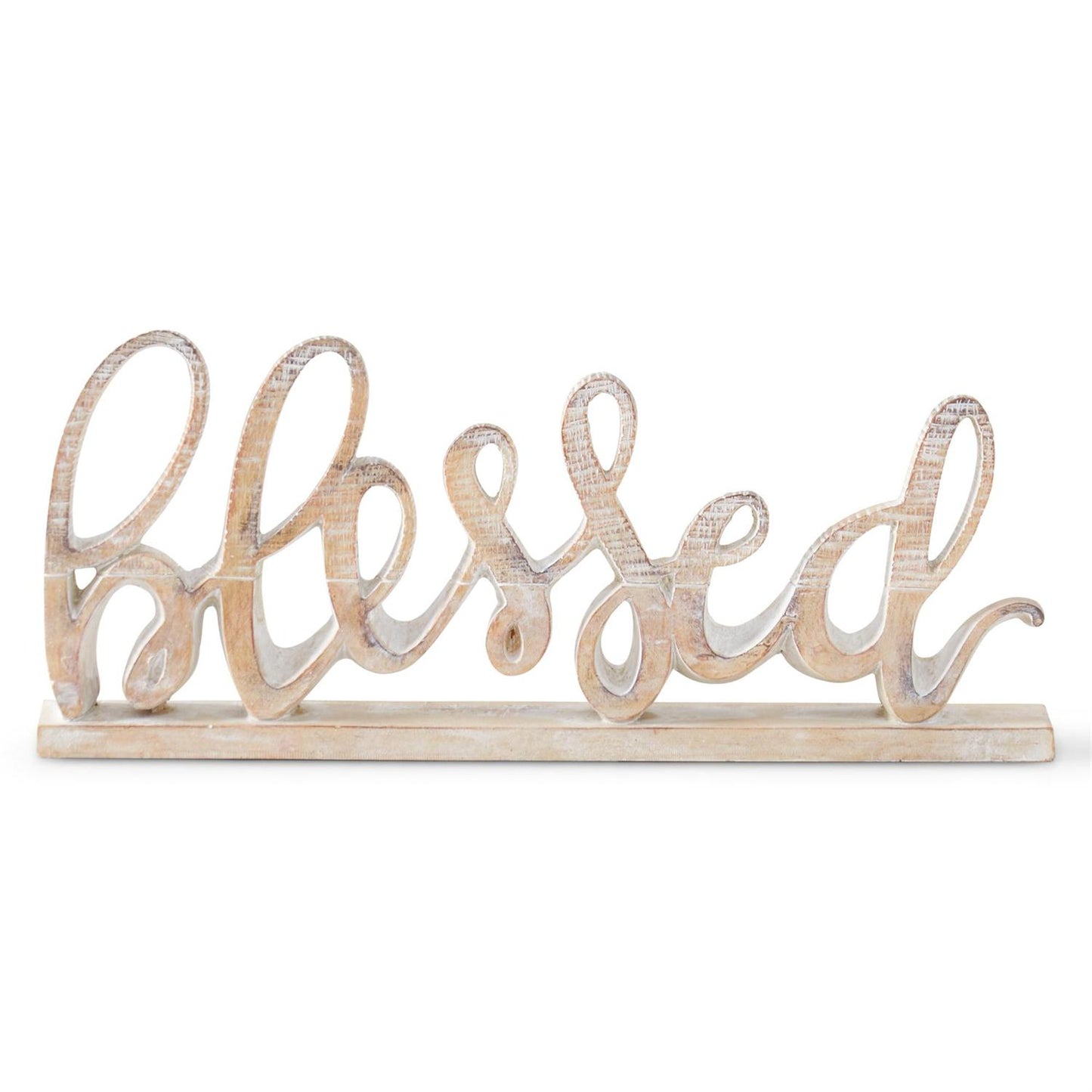 Distressed Brown Script Sitter