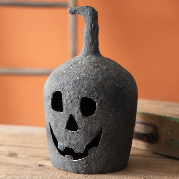 Black Paper Mache Jack o Lantern