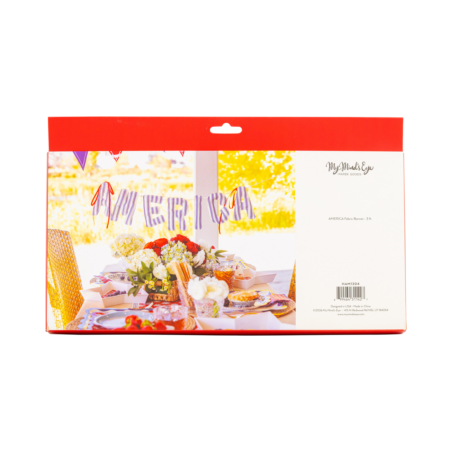 America Ticking Linen Puffy Banner