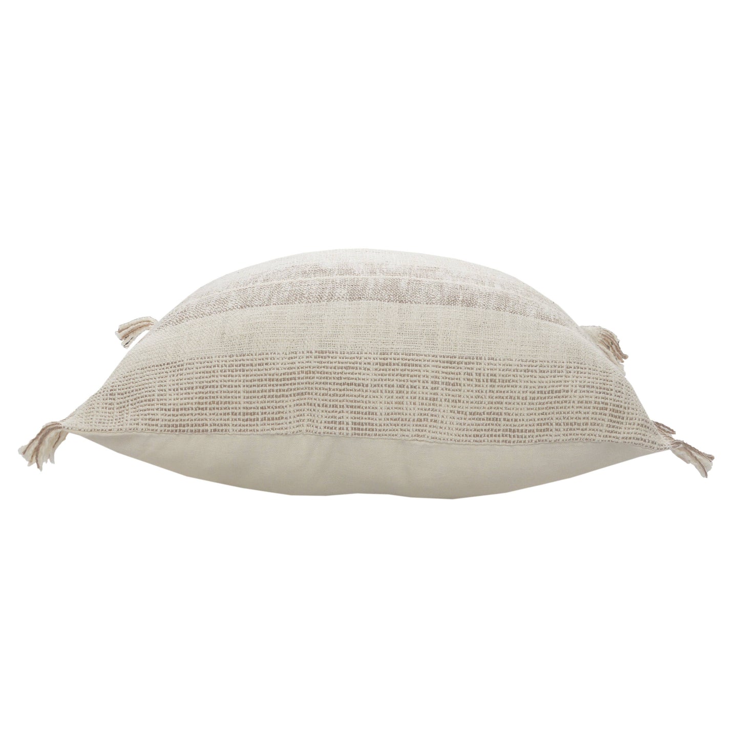 Beige Fringe Farmhouse Pillow