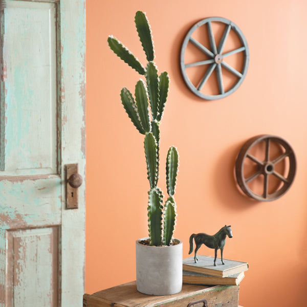 Faux Potted Cactus