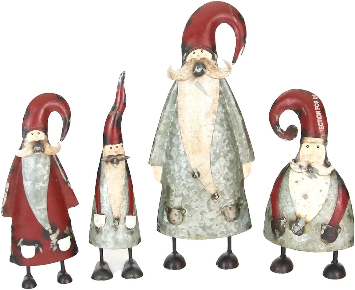 Recycled Metal Santas