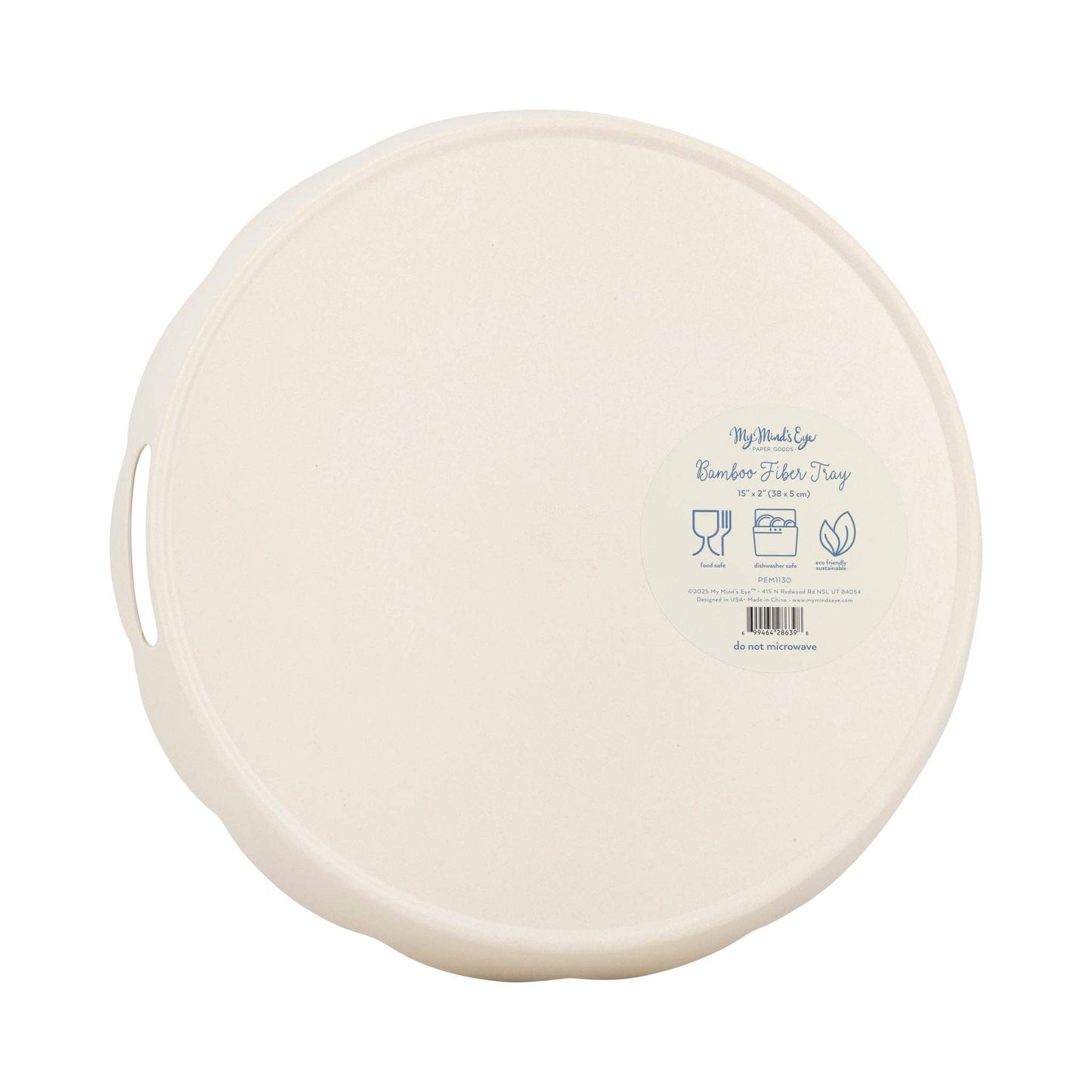 Round Floral Bamboo Tray