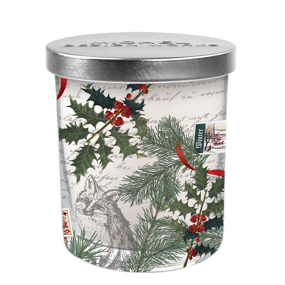 Winter Woodland Decorative Glass Candle