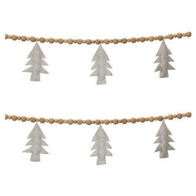 Tree & Bead Garland White