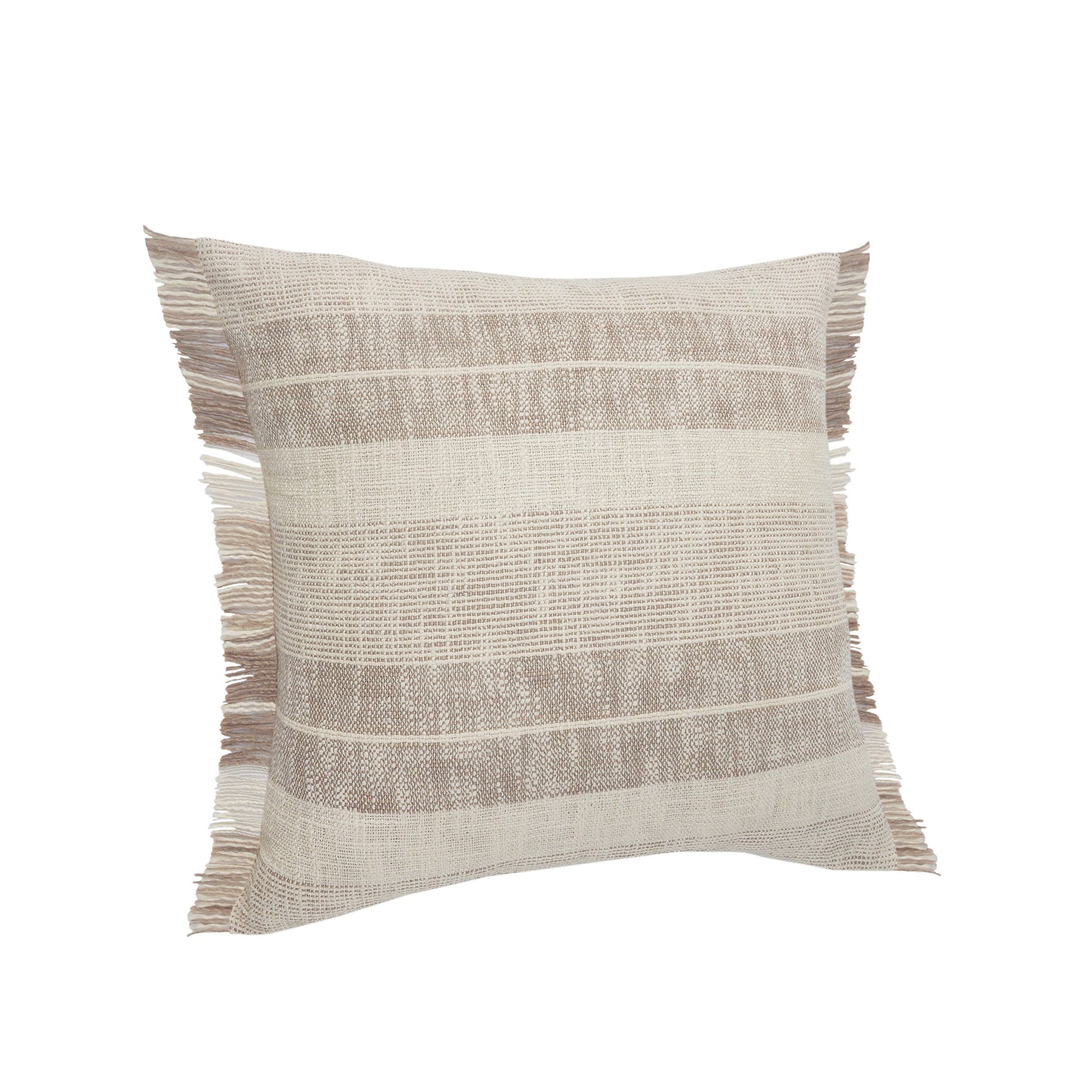 Beige Fringe Farmhouse Pillow