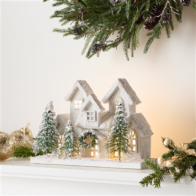 Lighted Winter House