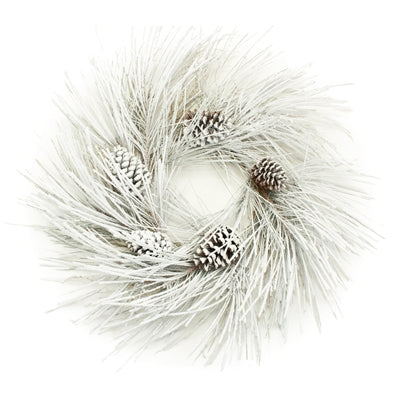 Flocked Pine Wispy Wreath