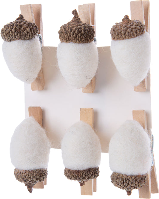 Set of Felt Acorn Clips