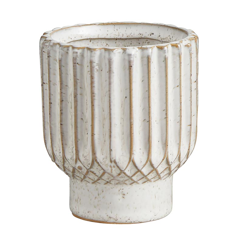 Striped Ridge Footed Pot