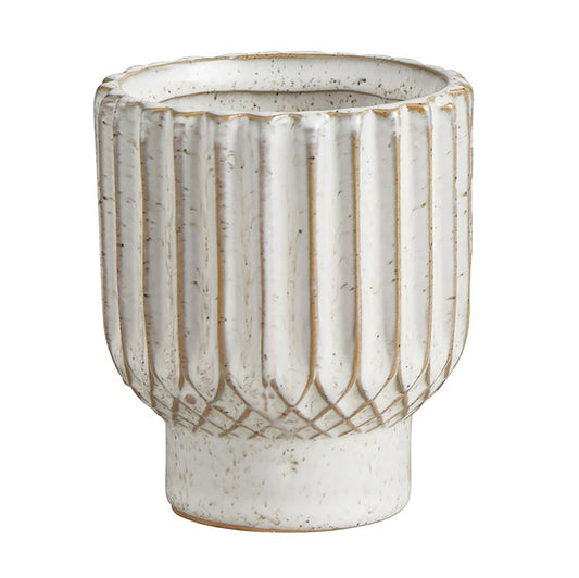 Striped Ridge Footed Pot