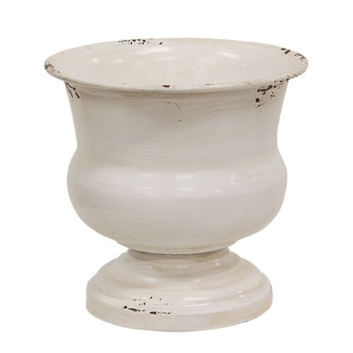 Distressed White Urn - ONLINE EXCLUSIVE