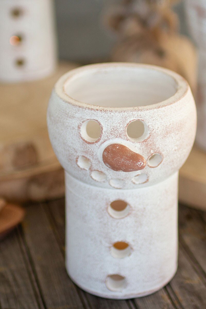 Clay Snowman Luminary