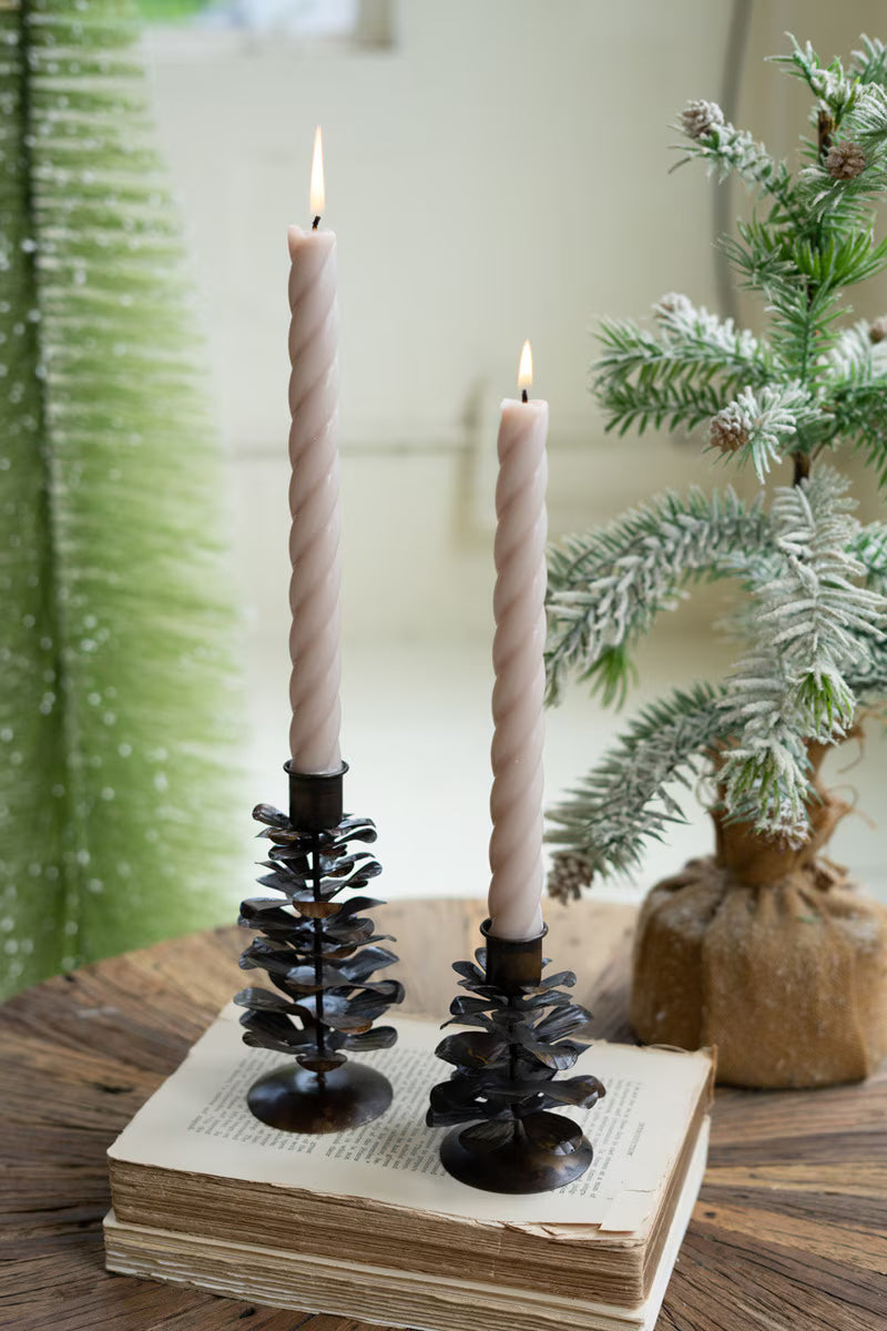Metal Pinecone Candle Holder (Set of 2)