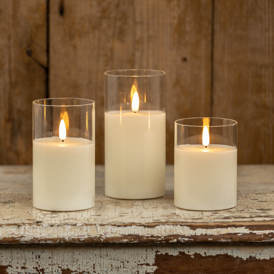 LED 3D Flame Glass Candles