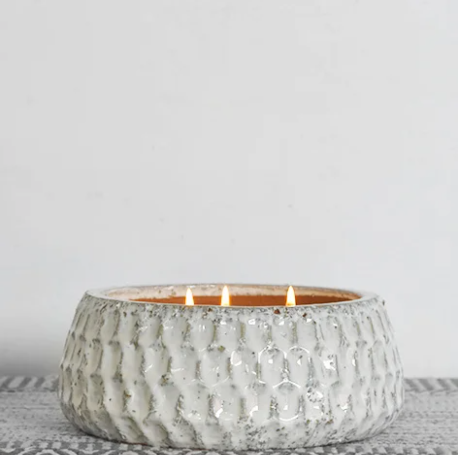 Carved Citronella 3-Wick Candle