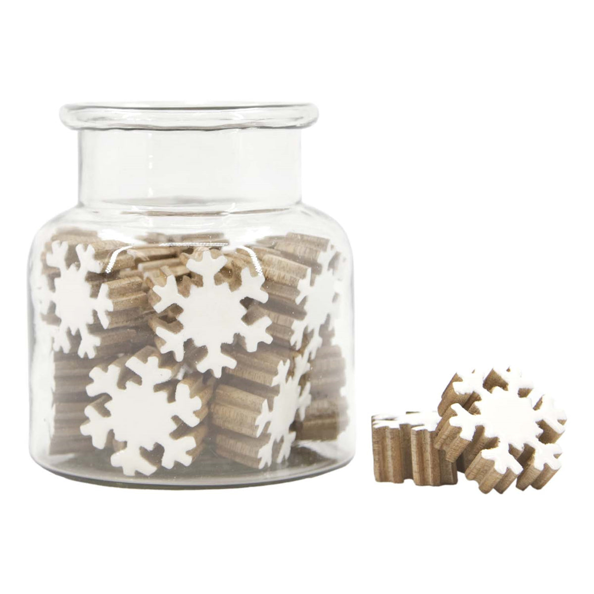 Jar of 20 Enamel Snowflakes