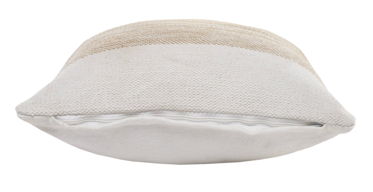 Ivory Jute Striped Pillow