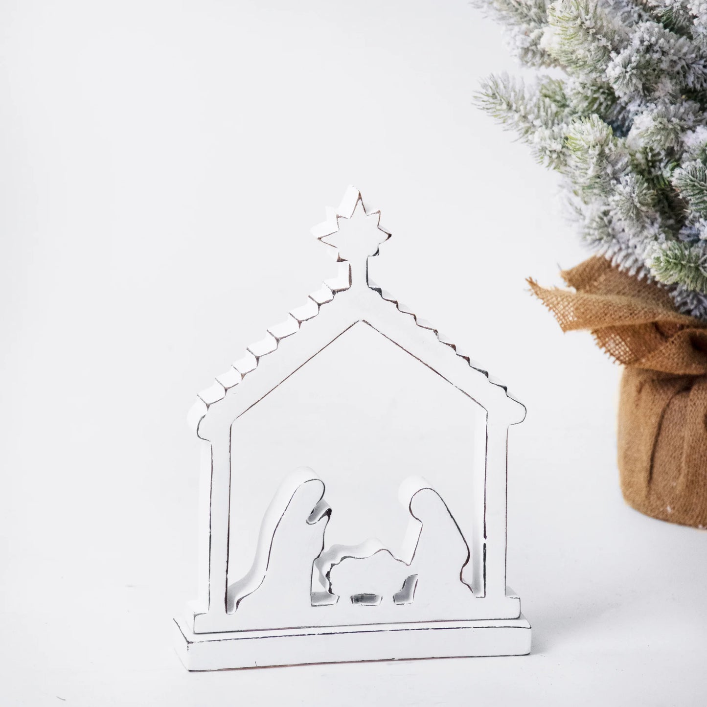 White Mangowood Nativity