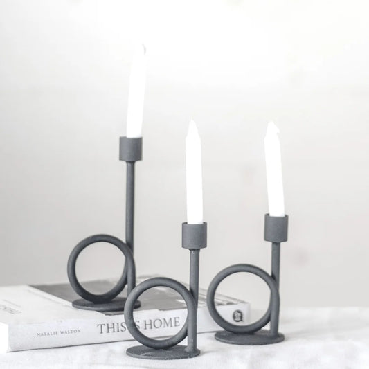 Black Loop Taper Candleholder