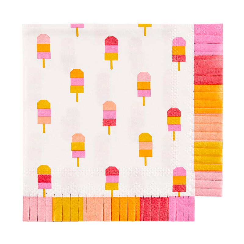 Summer Popsicle Fringe Beverage Napkins