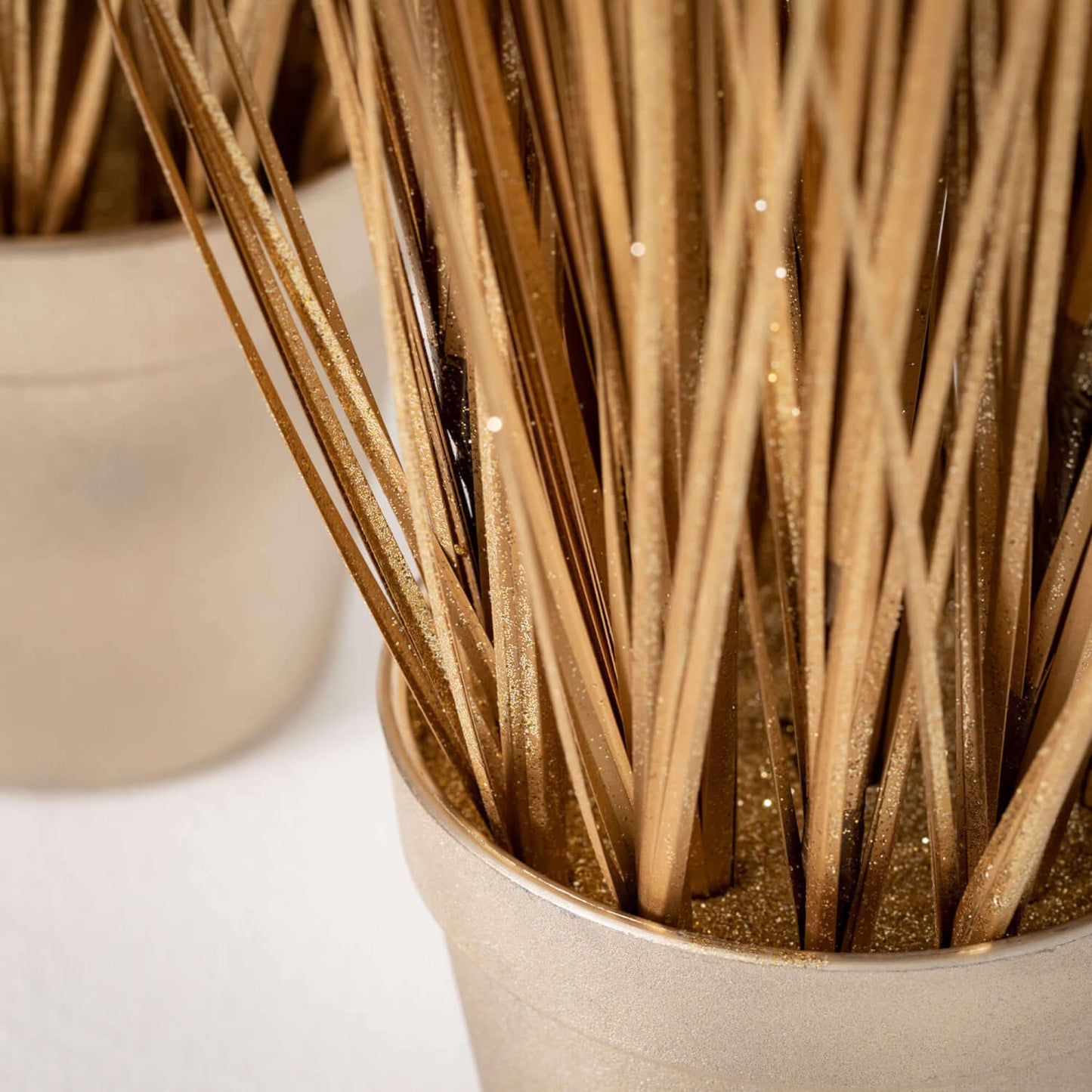 Gold Faux Potted Grass