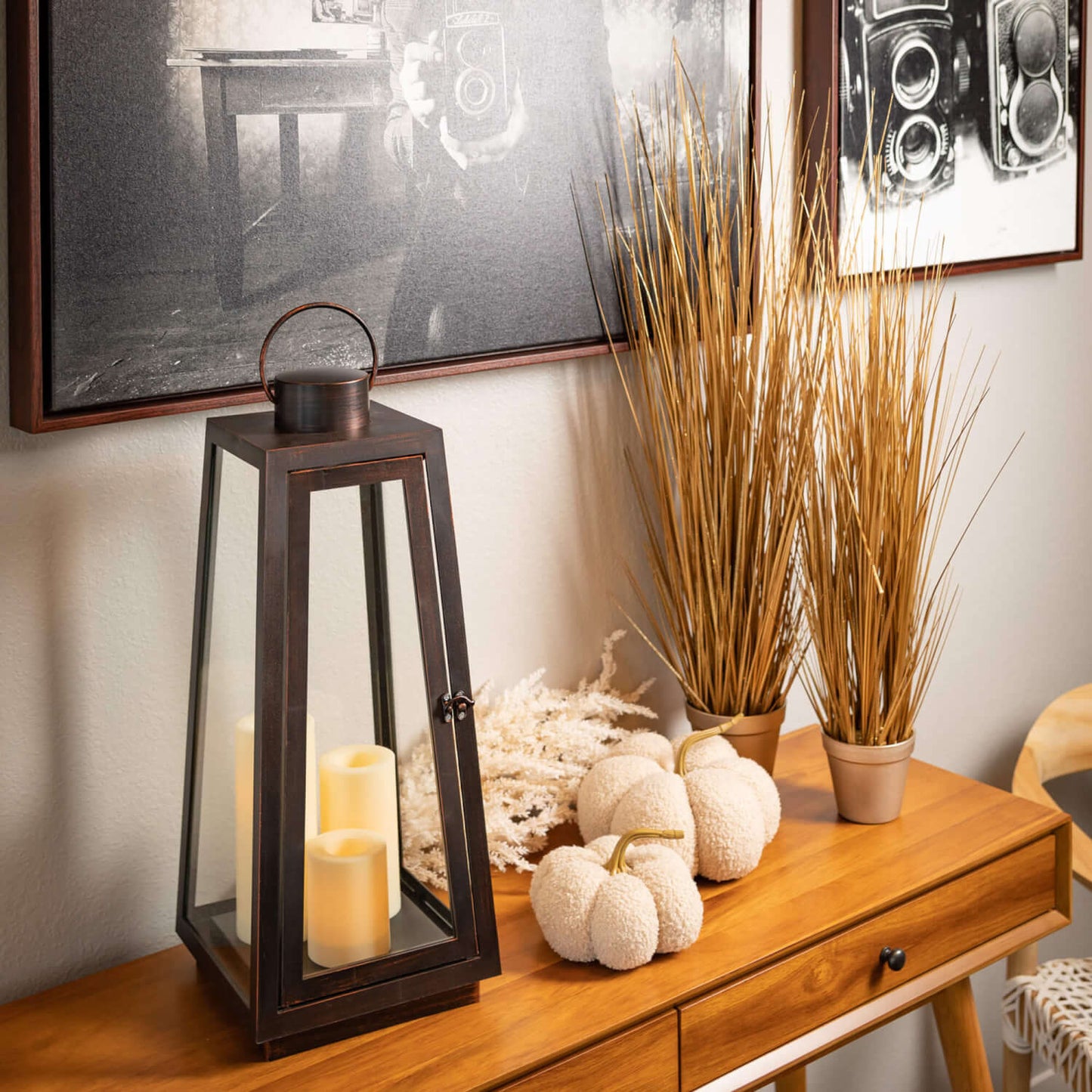 Gold Faux Potted Grass