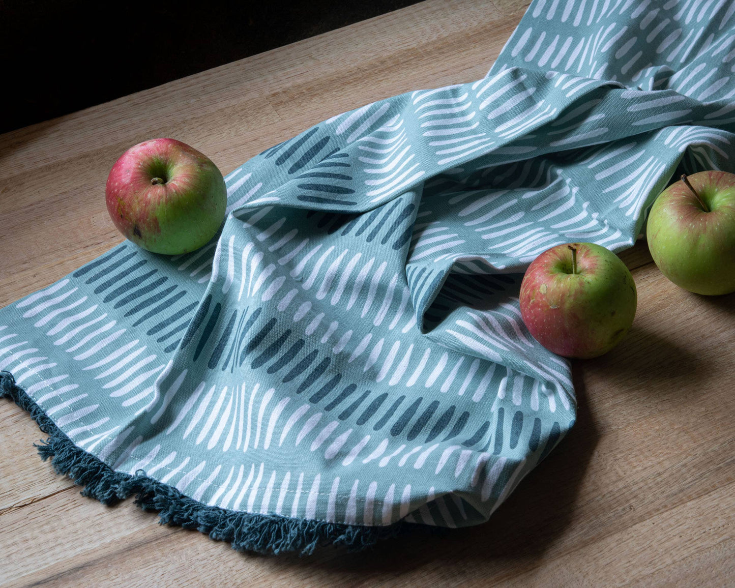 Teal Mark Pattern Tea Towel