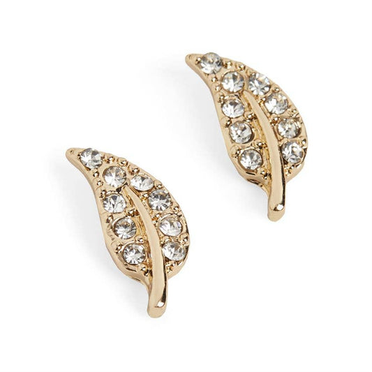 Jeweled Leaf Stud Earrings