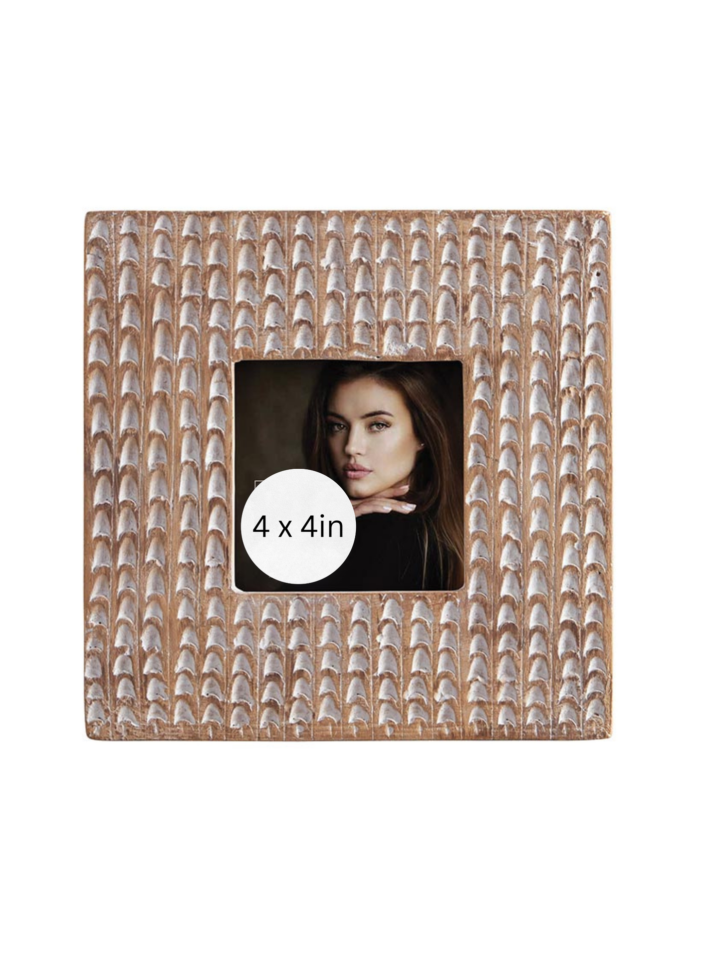 4 x 4In Carved Ceramic Picture Frame