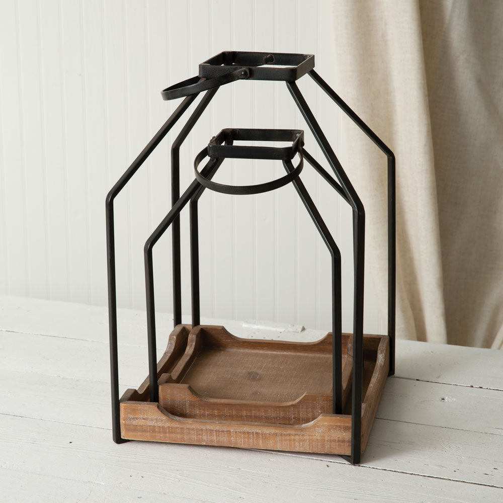 Metal & Wood Lantern