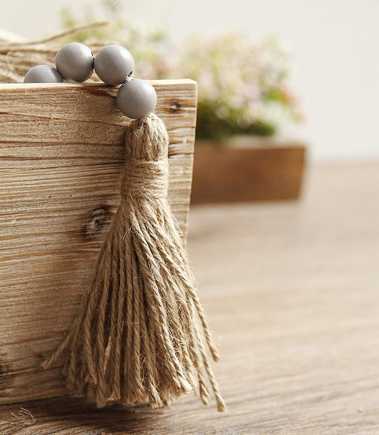 Wooden Bead Garland - Gray