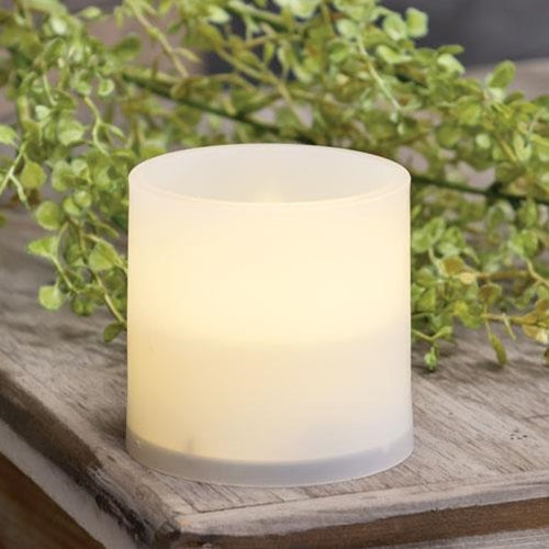 White Pillar Candle - Warm Light