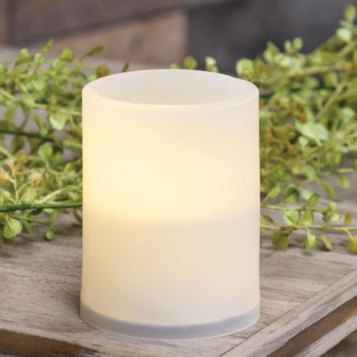 White Pillar Candle - Warm Light