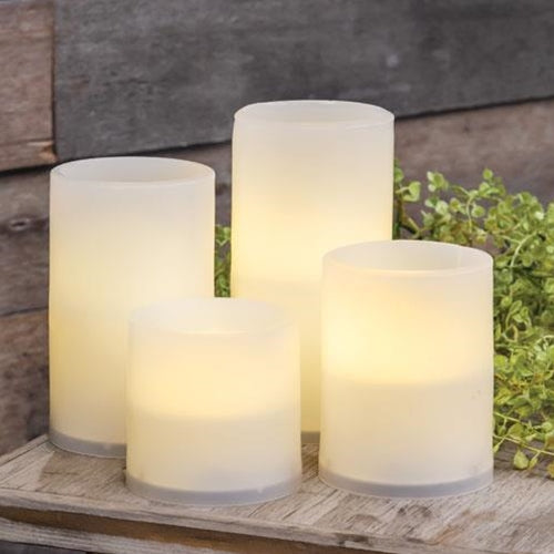 White Pillar Candle - Warm Light