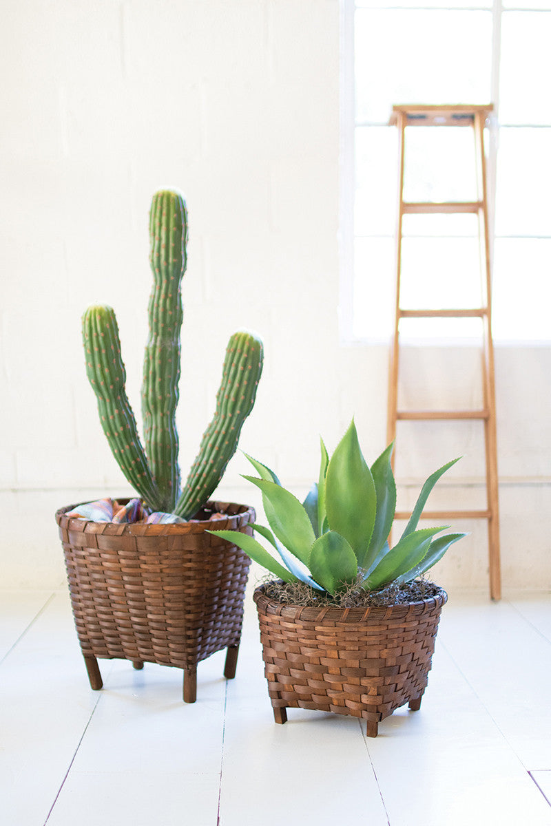 Round Woven Brown Baskets