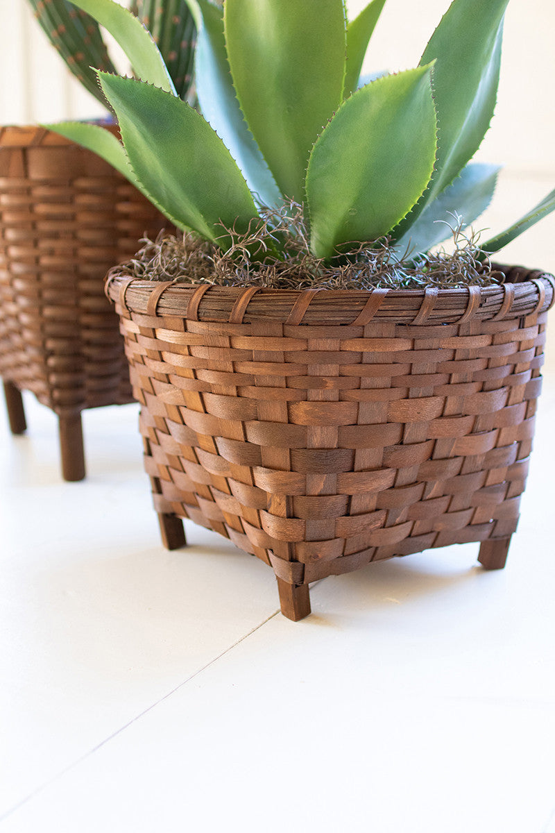 Round Woven Brown Baskets