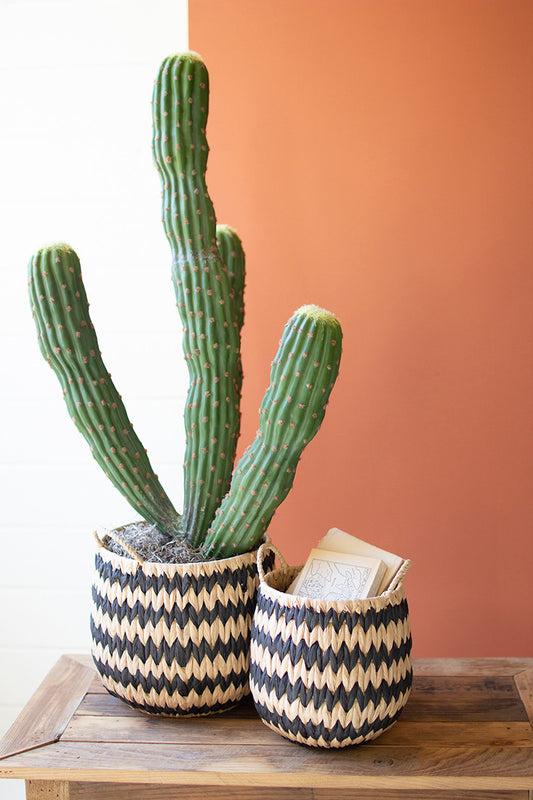 Black & Natural Seagrass Baskets