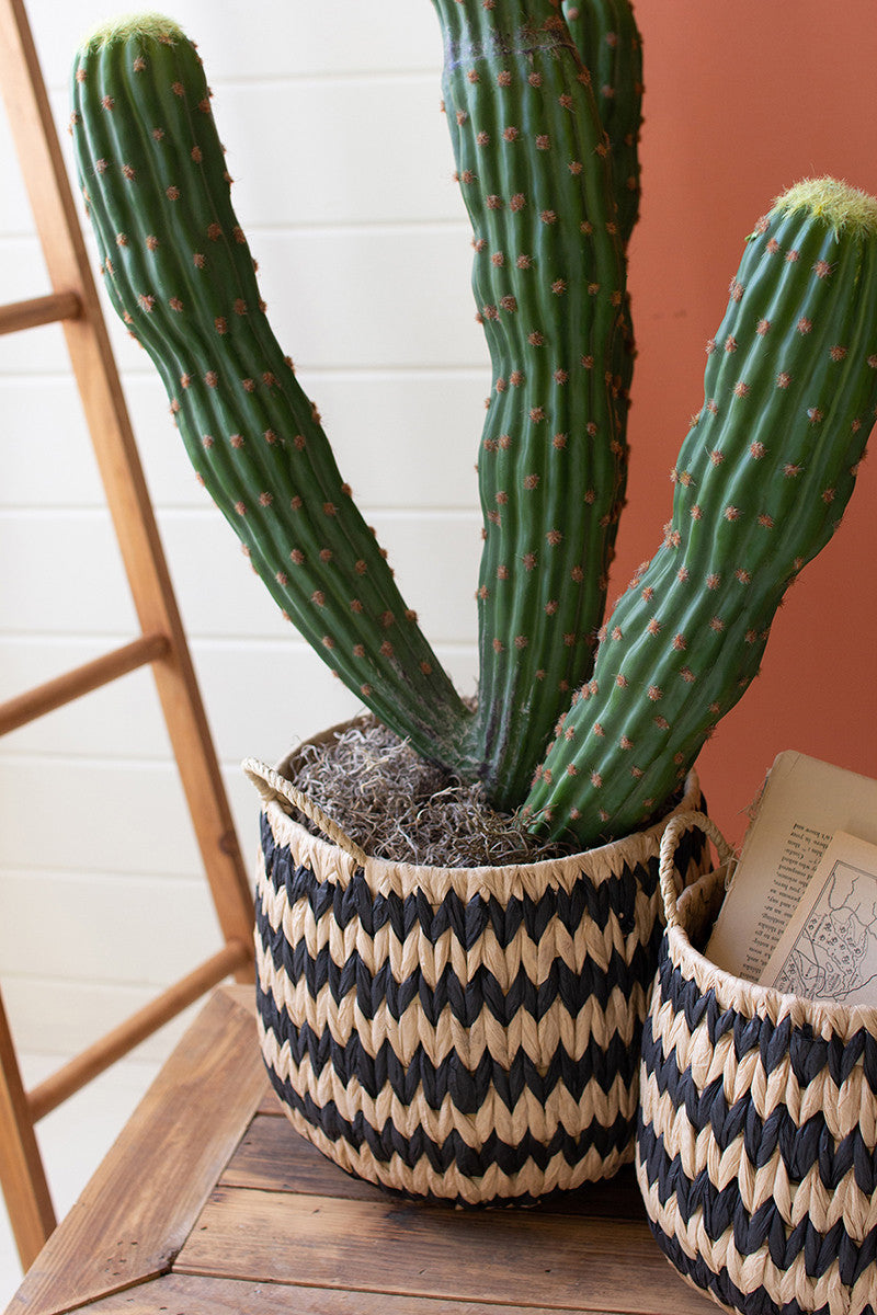 Black & Natural Seagrass Baskets