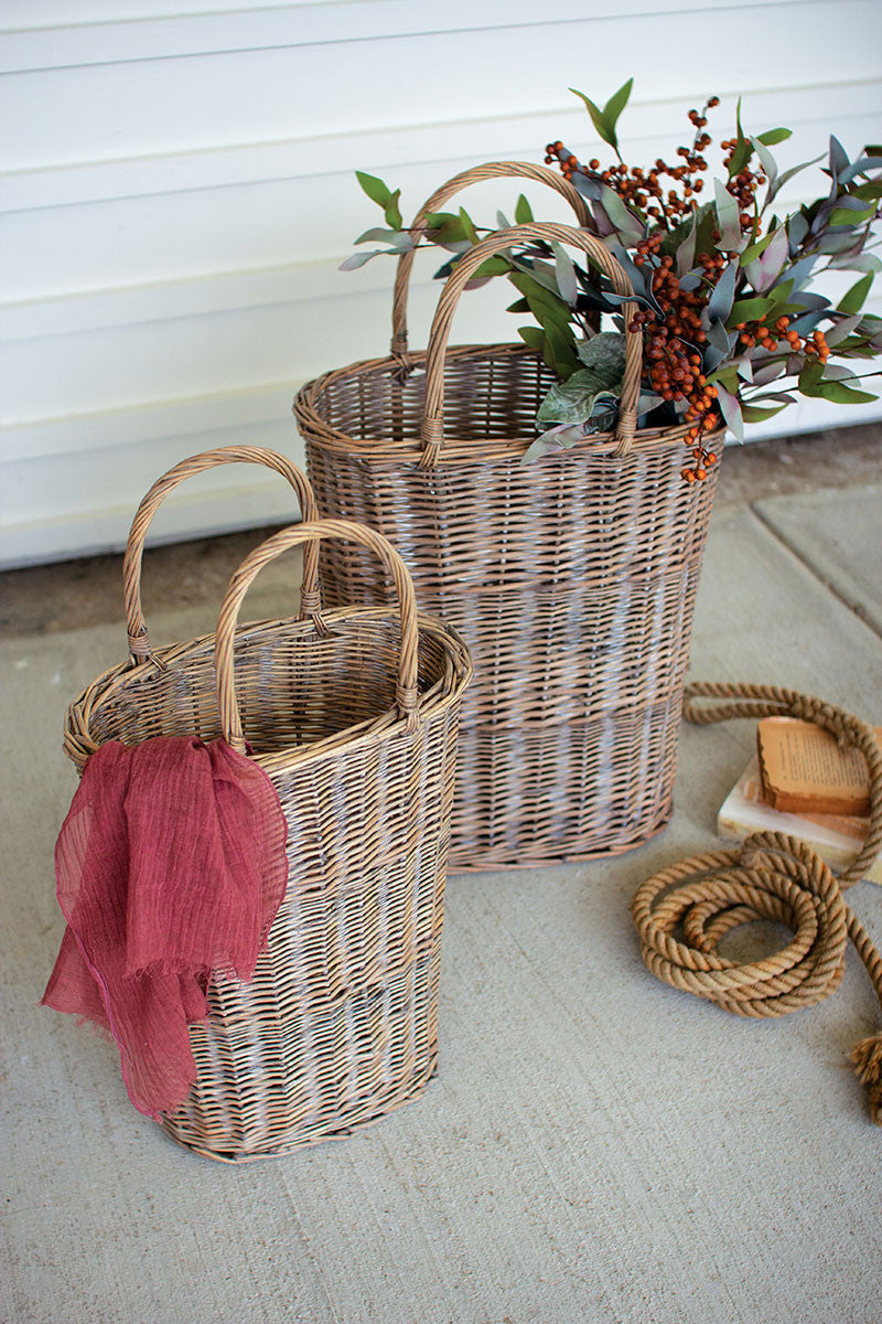 Wicker Narrow Basket - Large