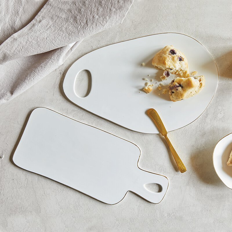 White and Gold Cheese Tray