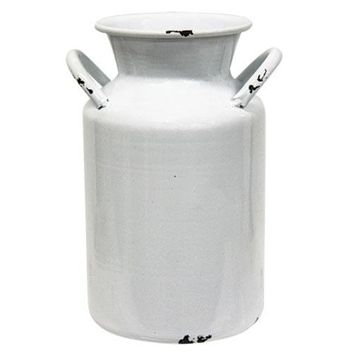 White Metal Farmhouse Vase