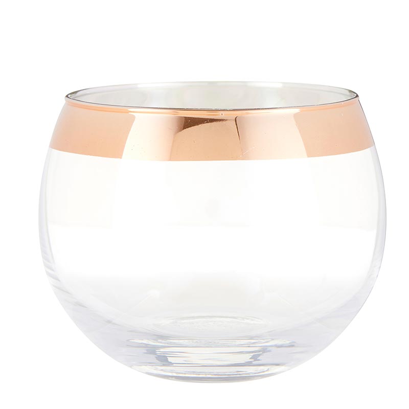 Stemless Bubble Iridescent Wine Glass Rose Gold