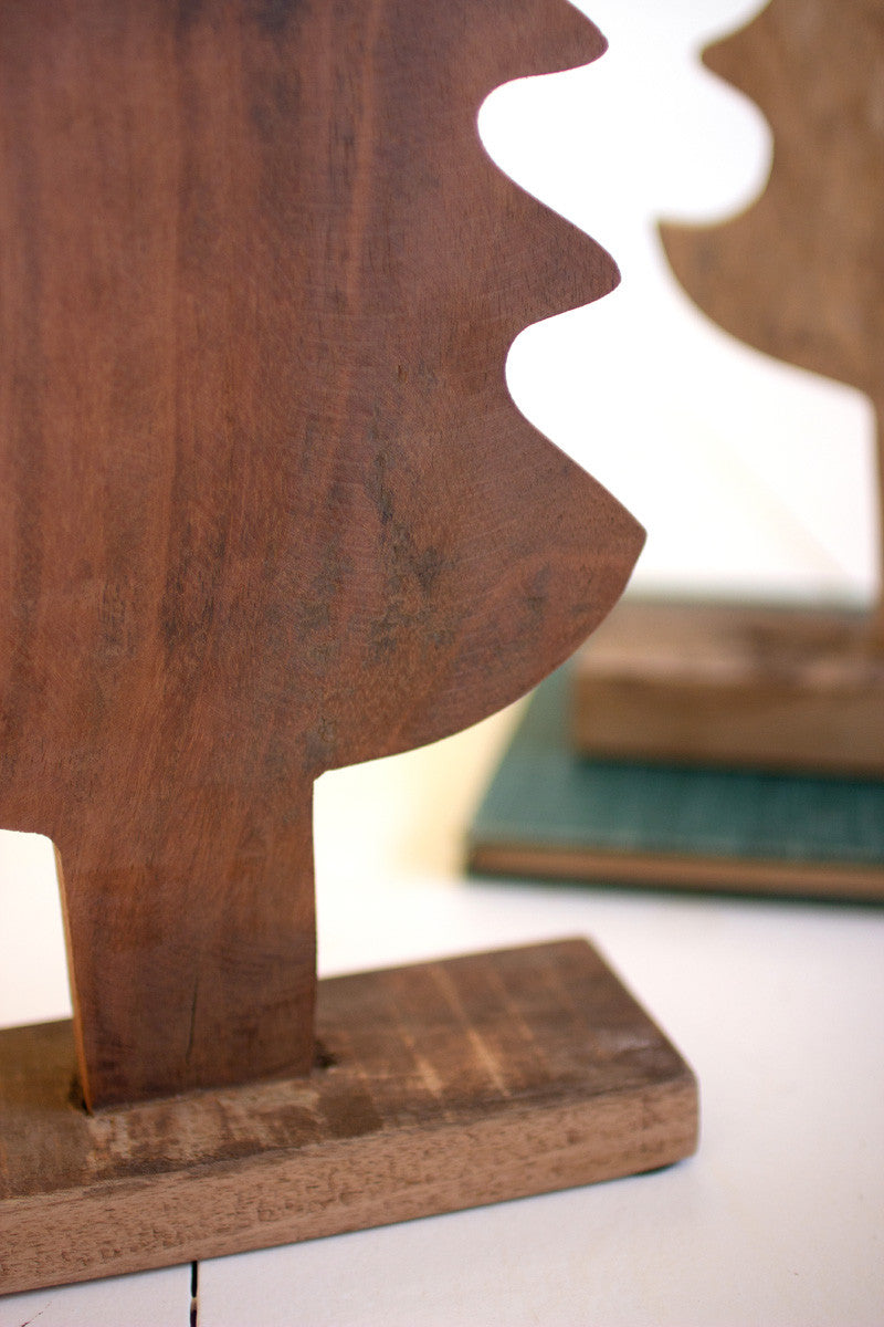 Wood Christmas Trees on Base