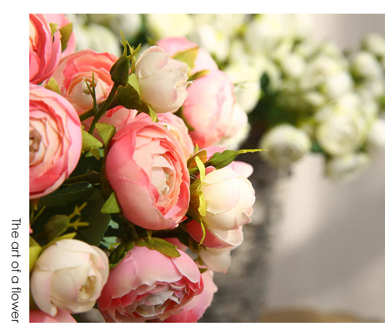 Silk Tea Rose Bouquet