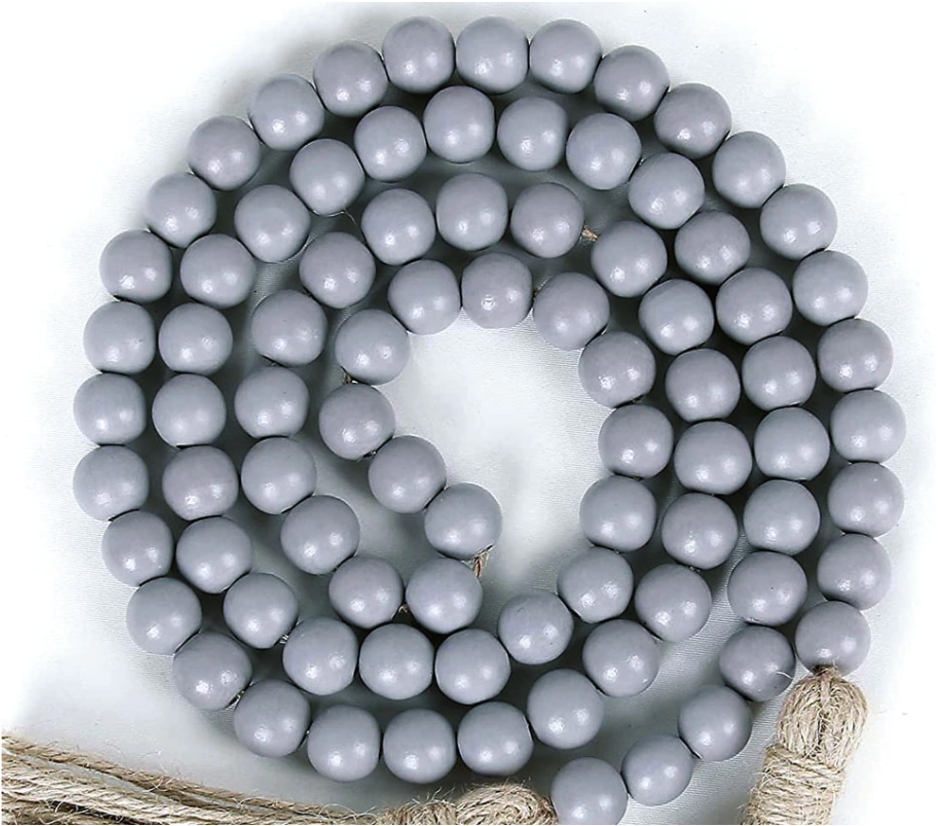 Wooden Bead Garland - Gray