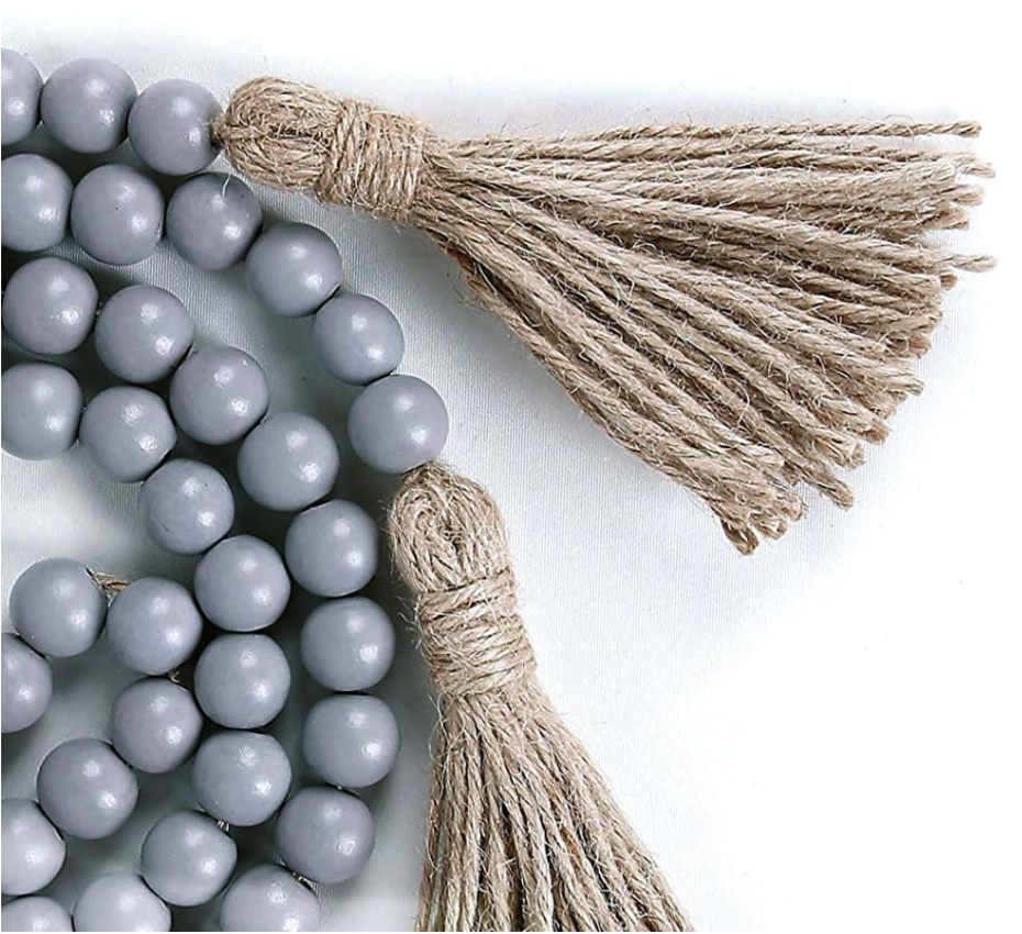 Wooden Bead Garland - Gray